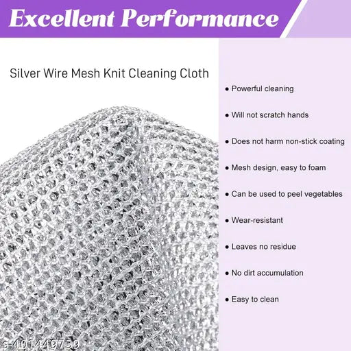 Kitchen Towel Multipurpose Wire Dishwashing Scrubber for Wet and Dry(4 piece)